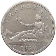 SPAIN 2 PESETAS 1870 #t028 0563 - First Minting