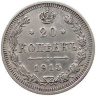 RUSSIA EMPIRE 20 KOPEKS 1915 #t031 0239 - Rusia