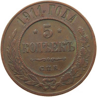 RUSSIA EMPIRE 5 KOPEKS 1911 #t030 0455 - Russland