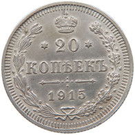 RUSSIA EMPIRE 20 KOPEKS 1915 #t031 0175 - Russie