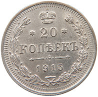 RUSSIA EMPIRE 20 KOPEKS 1915 #t031 0191 - Russia