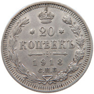 RUSSIA EMPIRE 20 KOPEKS 1913 #t031 0193 - Russia