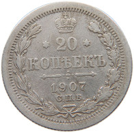 RUSSIA EMPIRE 20 KOPEKS 1907 #t031 0229 - Rusland