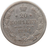 RUSSIA EMPIRE 20 KOPEKS 1904 #t031 0227 - Russie