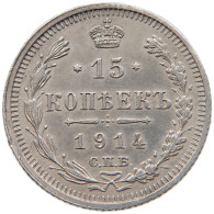 RUSSIA EMPIRE 15 KOPEKS 1914 #t031 0265 - Russia