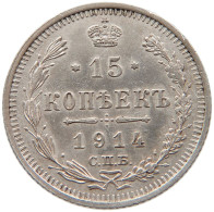 RUSSIA EMPIRE 15 KOPEKS 1914 #t031 0317 - Rusia