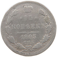 RUSSIA EMPIRE 15 KOPEKS 1905 #t031 0329 - Russie