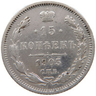 RUSSIA EMPIRE 15 KOPEKS 1905 #t031 0301 - Russie