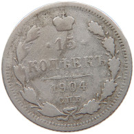 RUSSIA EMPIRE 15 KOPEKS 1904 #t031 0341 - Russia