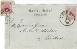 Postzegels > Europa > Oostenrijk > Postwaardestukken  Kartenbrief 1-10-1891 (16839) - Sobres