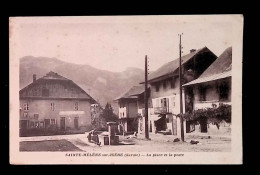 Cp, 73, Sainte Hélène Sur Isére, La Place Et La Poste, écrite, Photo R. Bertrand - Sonstige & Ohne Zuordnung