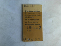 Kinderfahrkarte Personenzug Freiburg (Breisg) Hbf 4 Bis Elzach Od Hinterzarten Od Kenzingen Od Müllheim (Baden) Von... - Ohne Zuordnung
