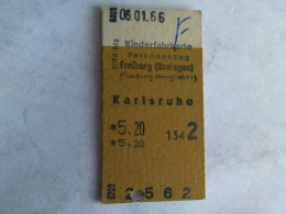 Kinderfahrkarte Personenzug Freiburg (Breisgau) Hbf 1 - Karlsruhe  Von (Eisenbahn-Fahrkarte) - Unclassified