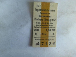 Tagesrückfahrkarte Personenzug Kirchzarten - Freiburg (Brsg) HbF. 2. Klasse Von (Eisenbahn-Fahrkarte) - Non Classés