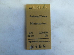 Fahrkarte Freiburg-Wiehre - Hinterzarten. 2. Klasse Von (Eisenbahn-Fahrkarte) - Unclassified