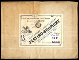 Pochette Papier PHOTO "Le Dragon" Platino-Bromure Etablissements E. CRUMIERE (Usine à 07 FLAVIAC Ardèche) - Matériel & Accessoires