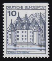 913CII V Burgen Und Schlösser 10 Pf Glücksburg, ** LETTERSET Weiß - Neufs