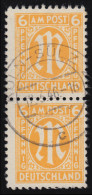 20IX AM-Post 6 Pf Im Paar Mit PLF IX Weißer Fleck, KÖLN-SÜLZ 12.3.46 - Used