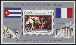 Karibik: 200 Jahre Französische Revolution 1989, 1 Block Postfrisch ** - French Revolution