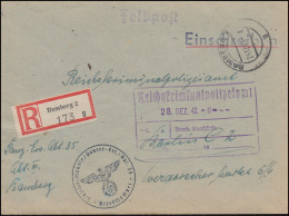 Feldpost Panzer-Ersatz-Abteilung 35 R-Bf. BAMBERG 24.12.43 An Das RKPA In Berlin - Polizei - Gendarmerie