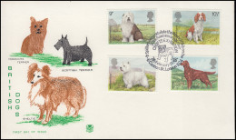 Großbritannien Hunde-Rassen: Sheepdog Terrier Setter Sheltie Schmuck-FDC 1979  - Honden