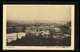 AK Karlsruhe, Hauptbahnhof Vom Lauterberg Gesehen  - Karlsruhe