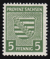 SBZ 75Xa Provinzwappen 5 Pf, Wz.1X, Olivgrün, Gezähnt, ** - Nuovi