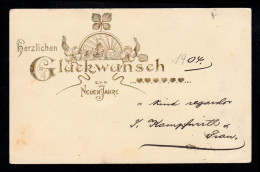 AK Neujahr: Vergoldete Glückwunsche - Meer Mit Booten, ALTONA (ELBE) 31.12.1903 - Neujahr