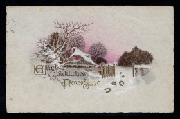 Neujahr - Gehöft Im Schnee, Hufeisen, Kleeblatt BERLIN-CHARLOTTENBURG 1.1.28 - New Year