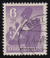 SBZ 2 Aa Wb Z Berliner Bär 6 Pf, Violett, O Geprüft - Oblitérés