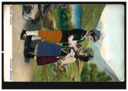 Prägekarte Mädchen Und Junge In Berner Tracht, ZERMATT 9.8.1906 - Trachten