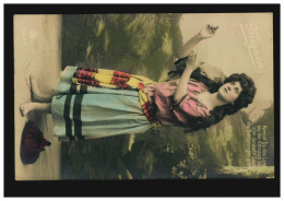 Mode-AK Frau In Südeuropäischer Tracht, EMDEN 6.8.1910 - Costumi