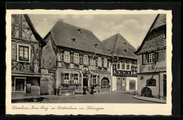 AK Hattenheim I. Rheingau, Weinhaus Zum Krug, Bes.: C. Nikolai  - Rheingau