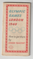 Olympic Games London 1948 - How To Get There By London Transport. Folded Map W/transport Informations. Postal  - Summer 1948: London