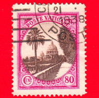 VATICANO - Usato - 1933 - Giardini E Medaglioni - Giardini Del Vaticano - 80 C. - Used Stamps