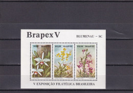 SA06 Brazil 1982 National Stamp Exhibition "Brapex V" - Orchids Minisheet - Unused Stamps