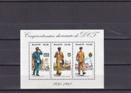 SA06 Brazil 1981 50th Anniv Integrated Post Office And Telegraph Dep. Minisheet - Ongebruikt