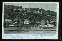 Lithographie Heidelberg, Das Schloss V. D. Hirschgasse  - Heidelberg