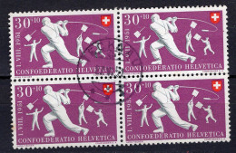 T3120 - SUISSE SWITZERLAND Yv N°510 Pro Patria Fete Nationale Bloc - Used Stamps