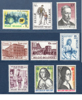 Belgique, België, **, Yv 1750 à 1758, Mi 1809 à 1818, SG 2382 à 2388, - Unused Stamps
