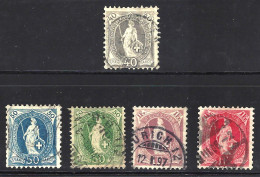 SUISSE SCHWEIZ 1882 - Y&T N° 75 à 79 - Mi: Nr 61 Bis 65 - OBLITÉRÉS - Used Stamps