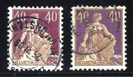SUISSE SCHWEIZ 1907 / 1917 - Y&T N° 123 (I) à 123a (II) - OBLITÉRÉS - Oblitérés
