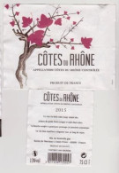 Étiquette Et Contre étiquette " CÔTE Du RHÔNE 2015 " (2736)_ev128 - Côtes Du Rhône