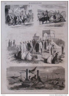 Fêtes Du Bairam Au Caire - Aspect Du Cimetière à La Nuit Derviches Hurleurs -  Page Original 1870 - Documents Historiques