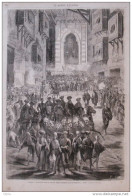 Égypte, Procession Dans Les Rues Du Caire, Le Premier Jour Du Ramadan -  Page Original 1870 - Documents Historiques