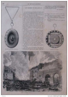 Les Bombes De Belleville, Intérieur De La Bombe - Paris, Incendie Des Ateliers De Menuiserie - Page Original 1870 - Documents Historiques