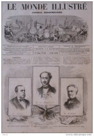 Les Nouveaux Ministres - M. Mége, Instruction Publique - M. De Gramont - M. Plichon- Page Original 1870 - Documents Historiques
