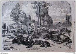 La Guerre - Aspect De La Route De Mouzon, Après La Bateille - Page Original - 1870 - Documents Historiques