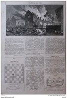 Paris - Incendie Des Abattoirs De La Villette - Page Original 1870 - Documents Historiques