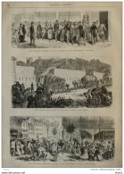 Les Déménagements Dans La Banlieu De Paris - Page Original 1870 - Historical Documents